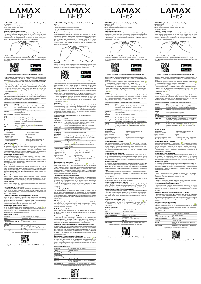 Image de la première page du manuel de l'appareil BFit2