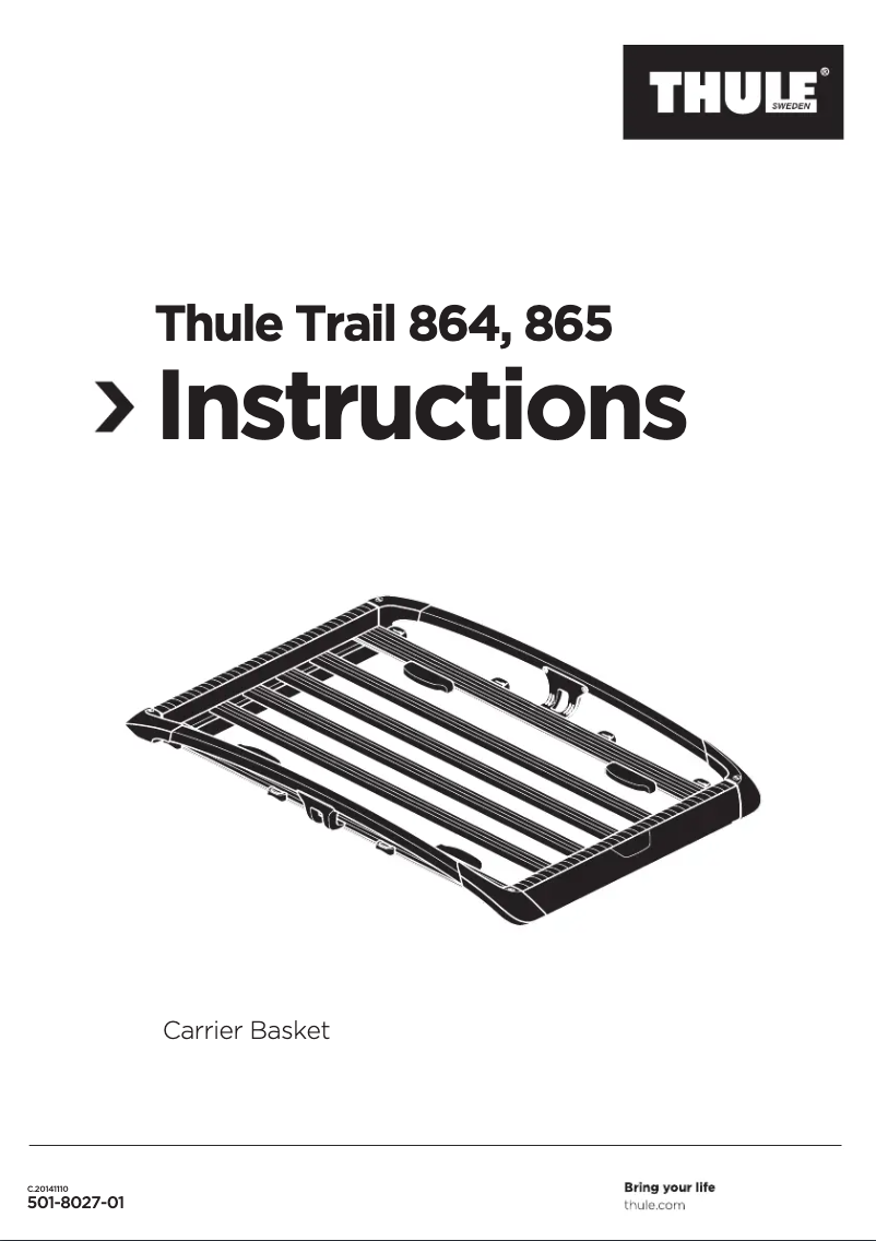 Page 1 de la notice Manuel utilisateur Thule Trail 865