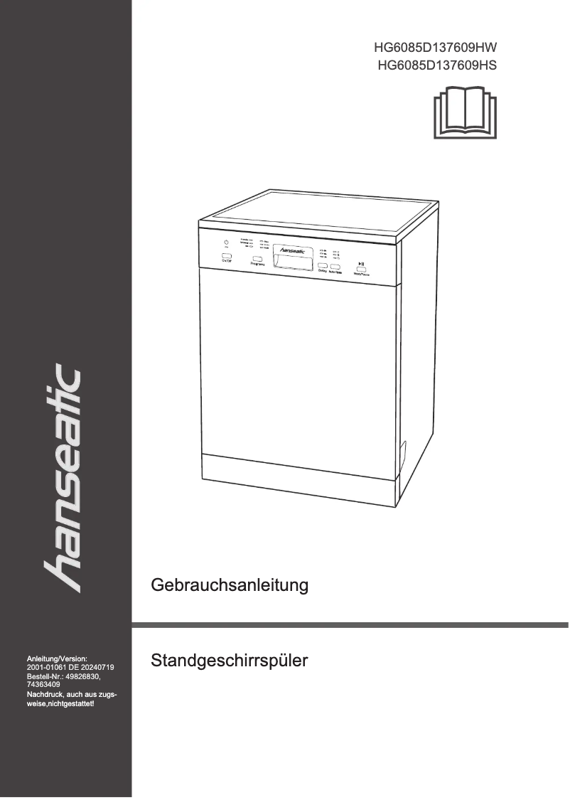 Image de la première page du manuel de l'appareil HG6085D137609HS