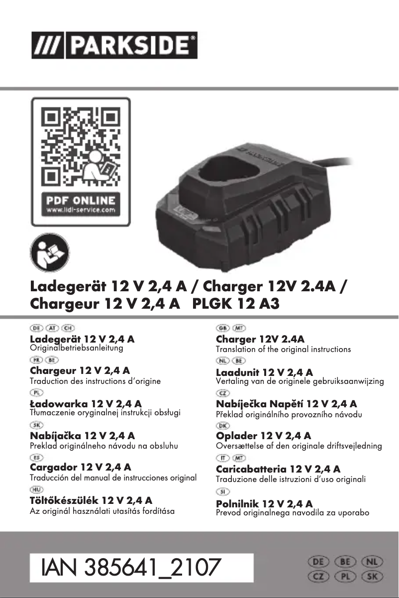Page n°1 - Manuel utilisateur Parkside PLG 20 A1