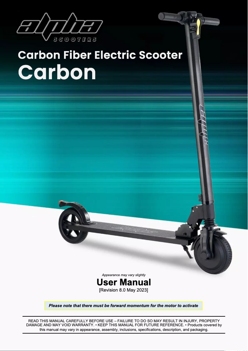 Page n°1 - Manuel utilisateur Alpha Carbon X