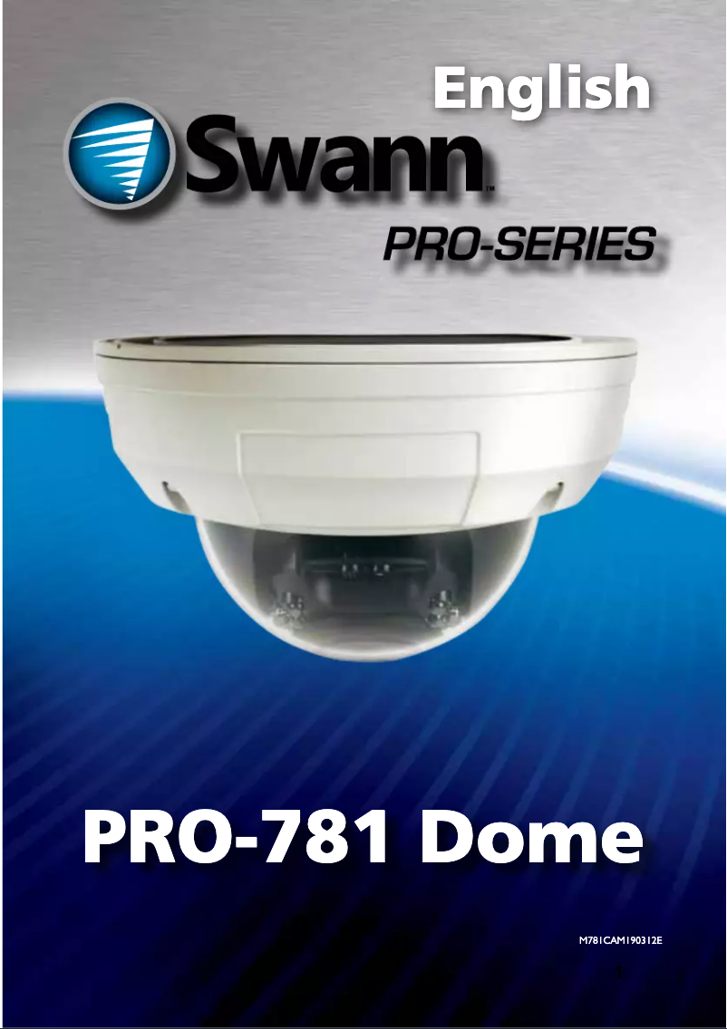 Page n°1 - Manuel utilisateur Swann PRO-781