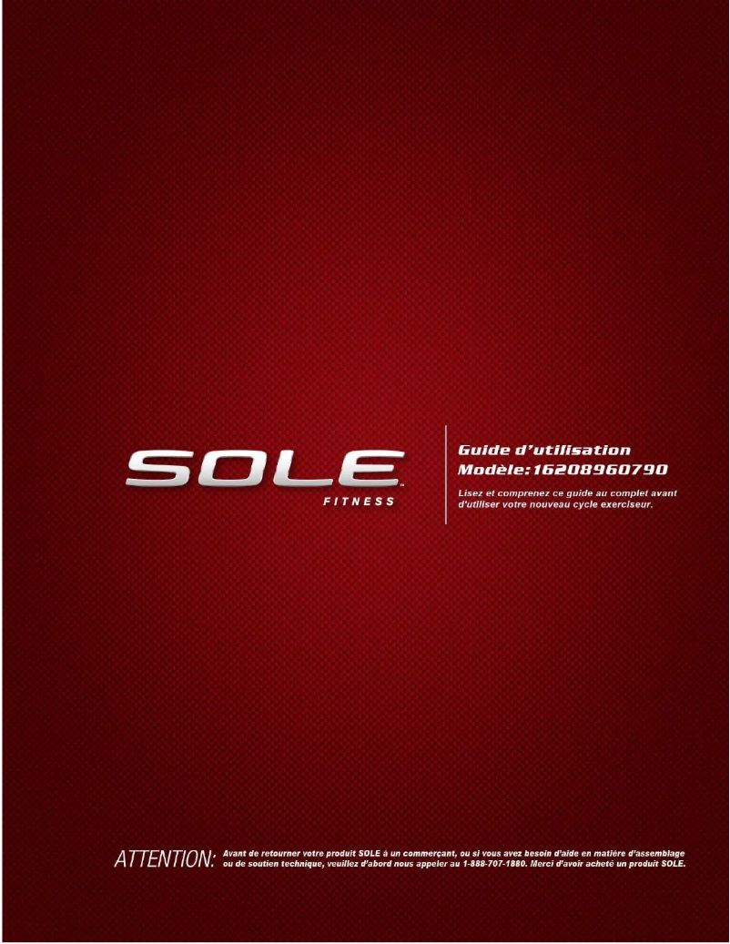 Page n°1 - Manuel utilisateur Sole Fitness LCB