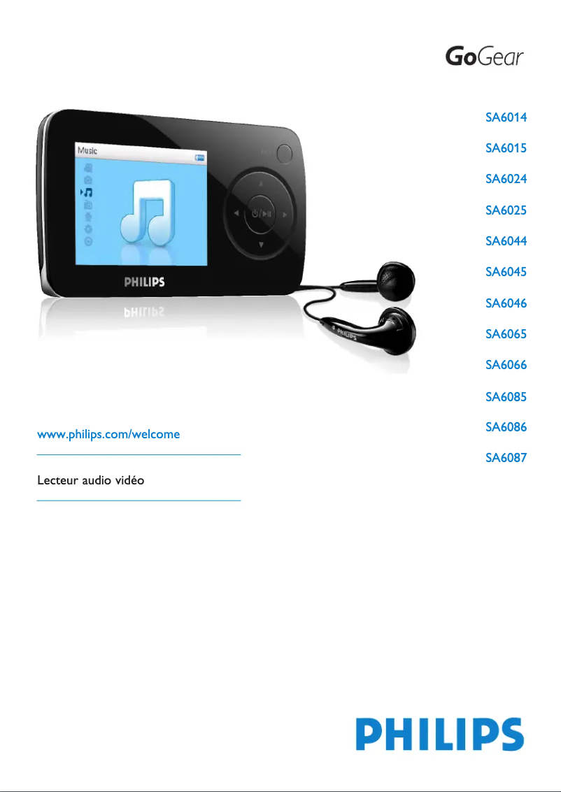 Image de la première page du manuel de l'appareil GoGear SA6044