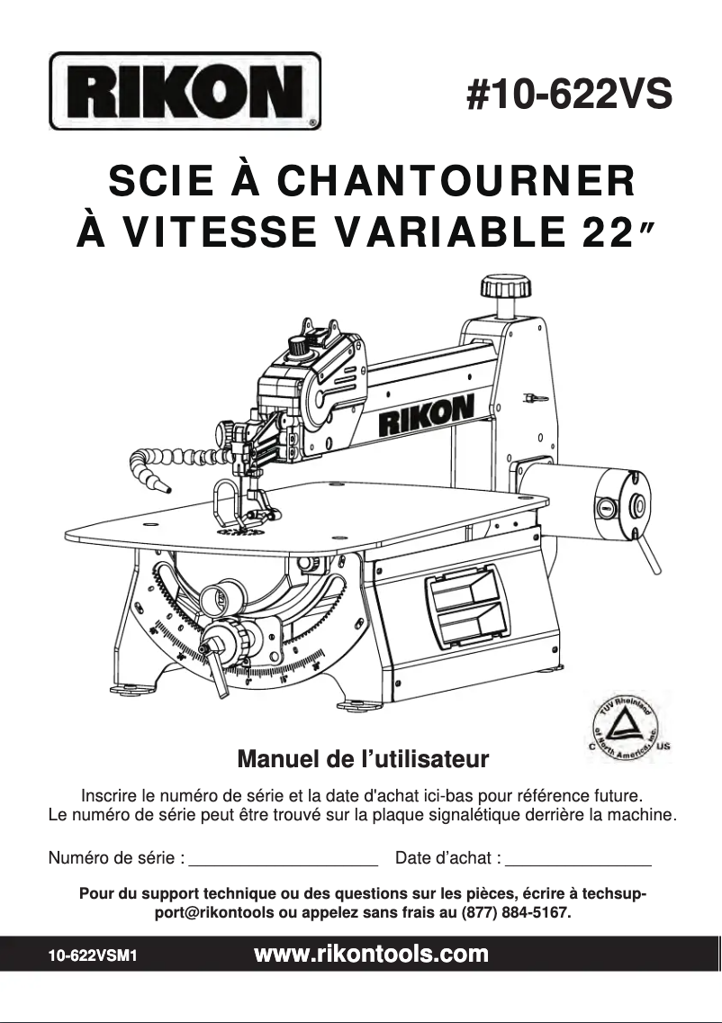 Page n°1 - Manuel utilisateur RIKON 10-622VS