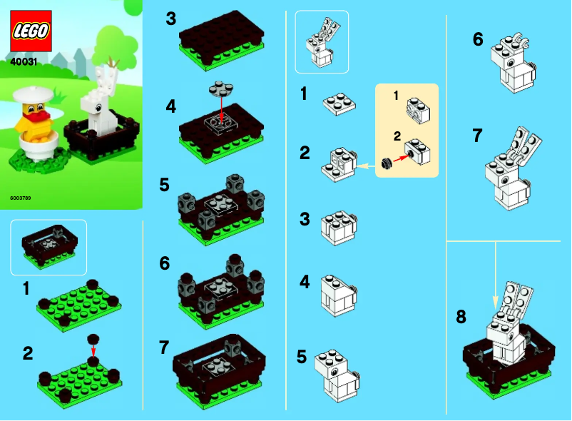 Page 1 de la notice Manuel utilisateur Lego Bunny & Chicken