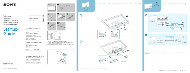 Image de la première page du manuel de l'appareil KDL-48W700C