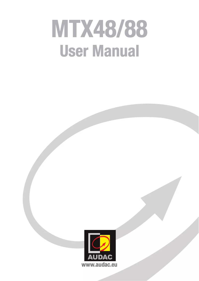 Image de la première page du manuel de l'appareil MTX88