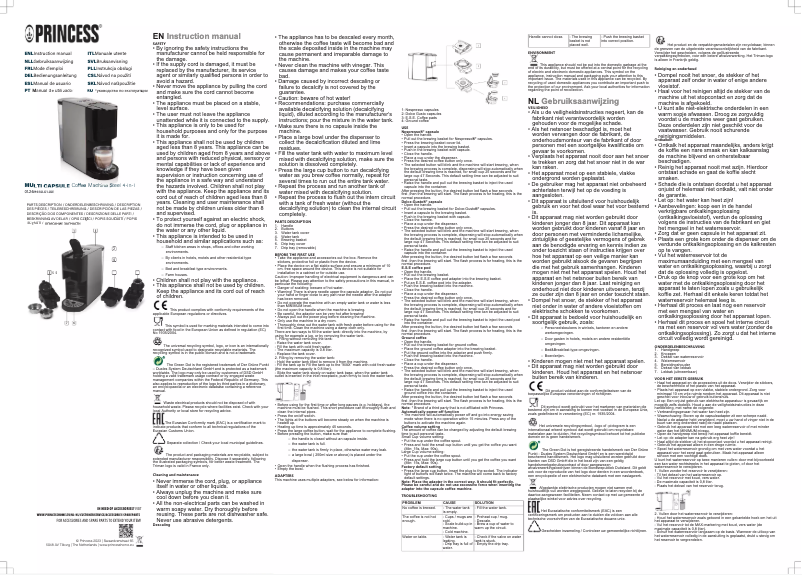 Page 1 de la notice Manuel utilisateur Princess 249450