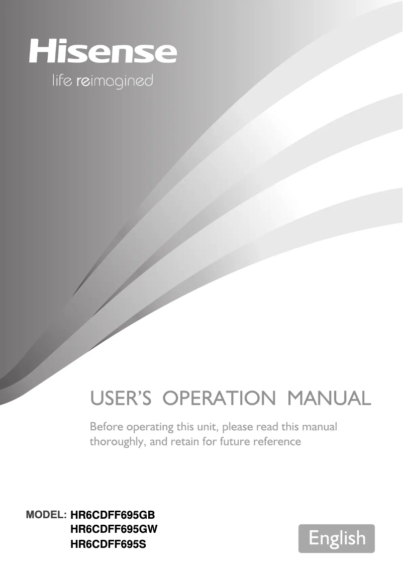 Page 1 de la notice Manuel utilisateur Hisense HR6CDFF695S