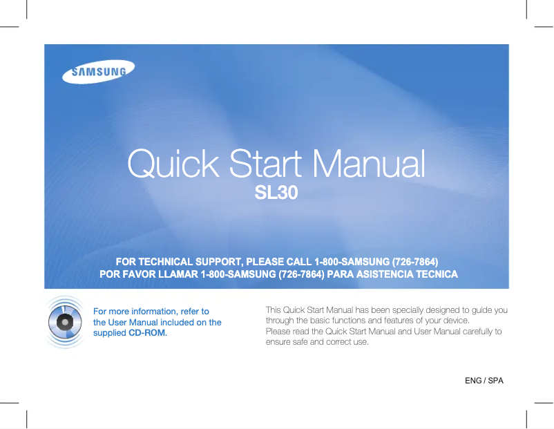Page n°1 - Guide de démarrage rapide Samsung SL30