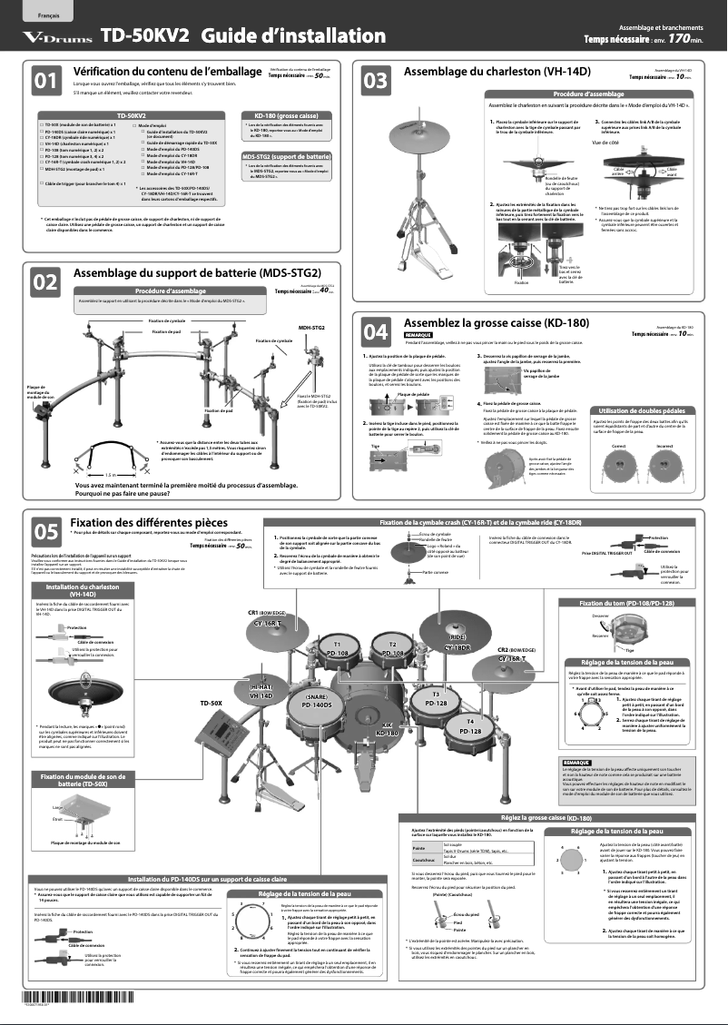 Page n°1 - Guide d'installation Roland TD-50KV2