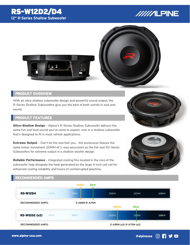 Page n°1 - Fiche technique Alpine RS-W12D2