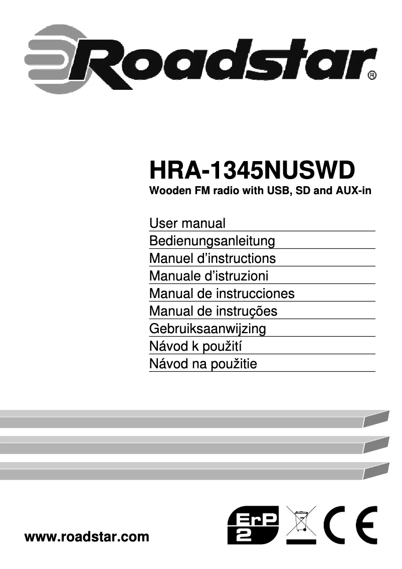 Page 1 of the manual User Manual Roadstar HRA-1345US