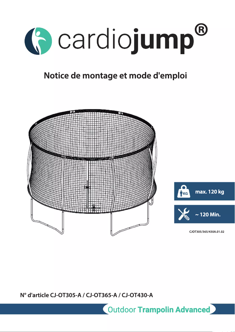 Page n°1 - Manuel utilisateur Cardiojump Fitness Trampolin