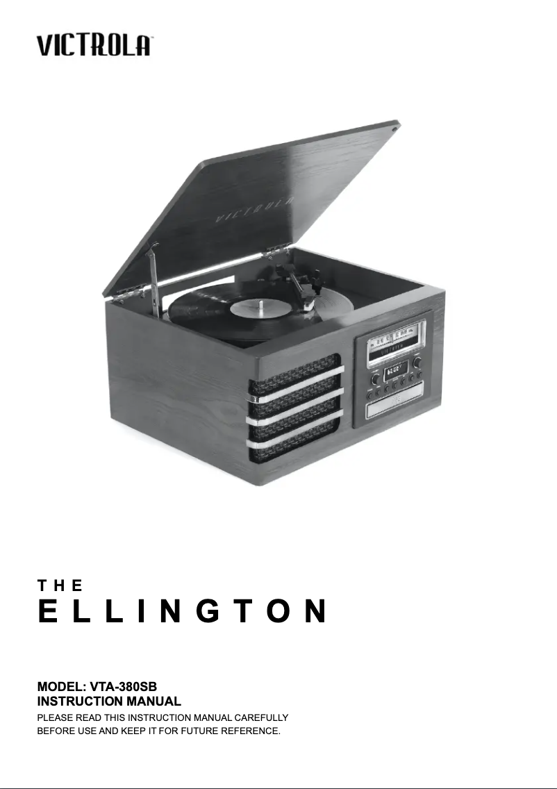 Page 1 de la notice Manuel utilisateur Victrola Ellington VTA-380SB