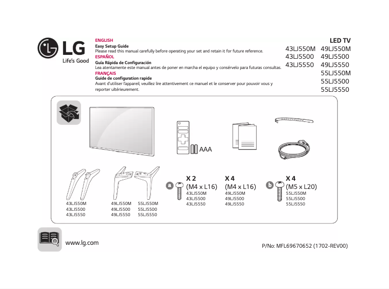 Página 1 del manual Manual de usuario LG 43LJ5550