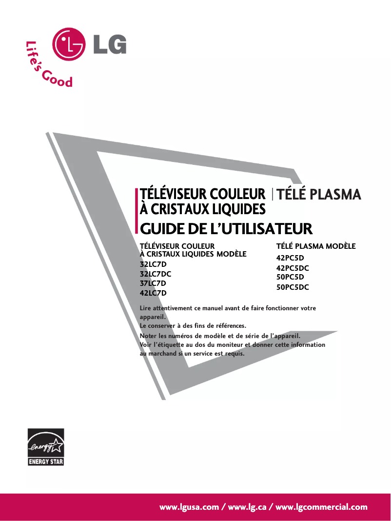 Página 1 del manual Manual de usuario LG 42LC7D