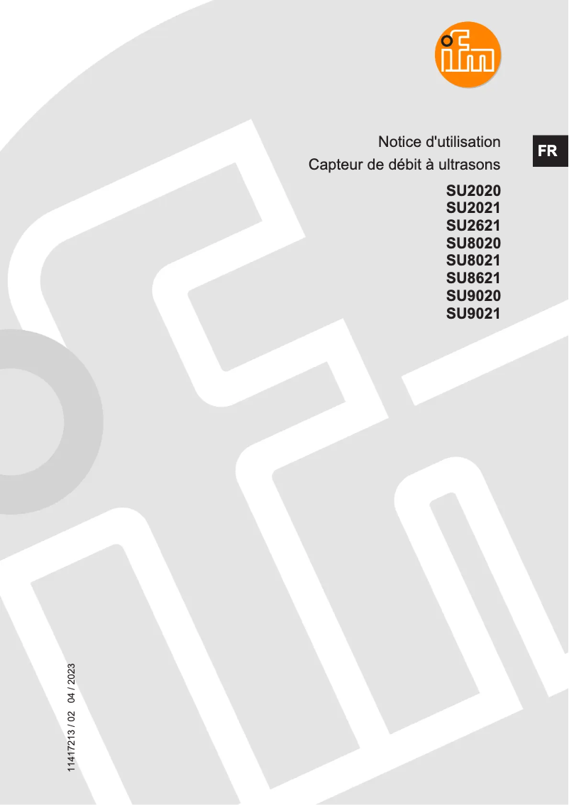 Page 1 de la notice Manuel utilisateur IFM SU8621