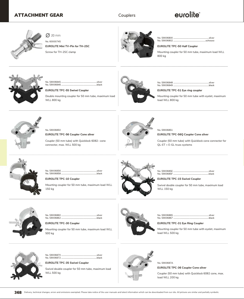 Page n°1 - Catalogue Eurolite TPC-31