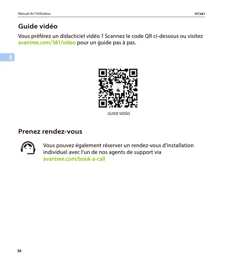 Page 1 de la notice Manuel utilisateur Avantree HT381