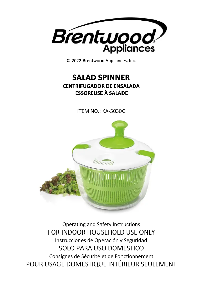 Image de la première page du manuel de l'appareil KA-5030G