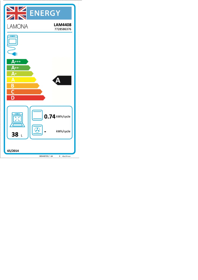 Página 1 del manual Etiqueta energética Lamona LAM4408