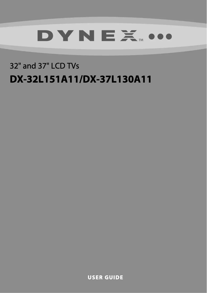 Page n°1 - Manuel utilisateur Dynex DX-37L130A11