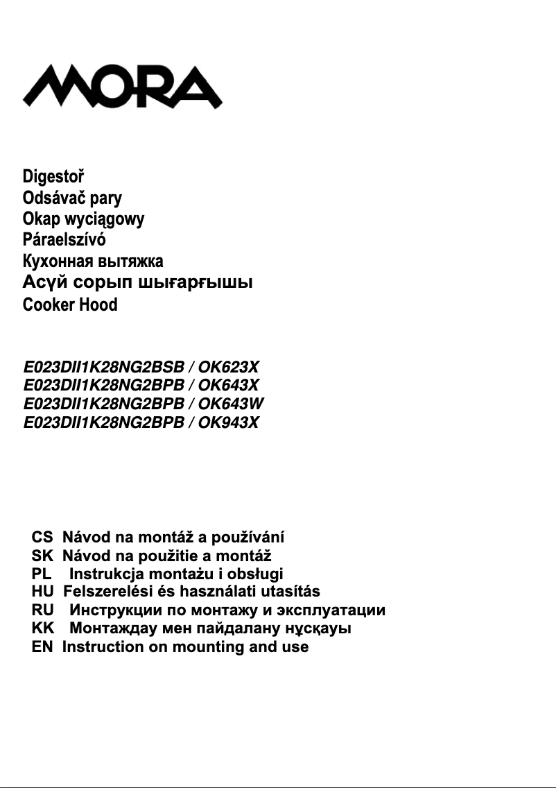 Page 1 de la notice Manuel utilisateur Mora OK 623 X