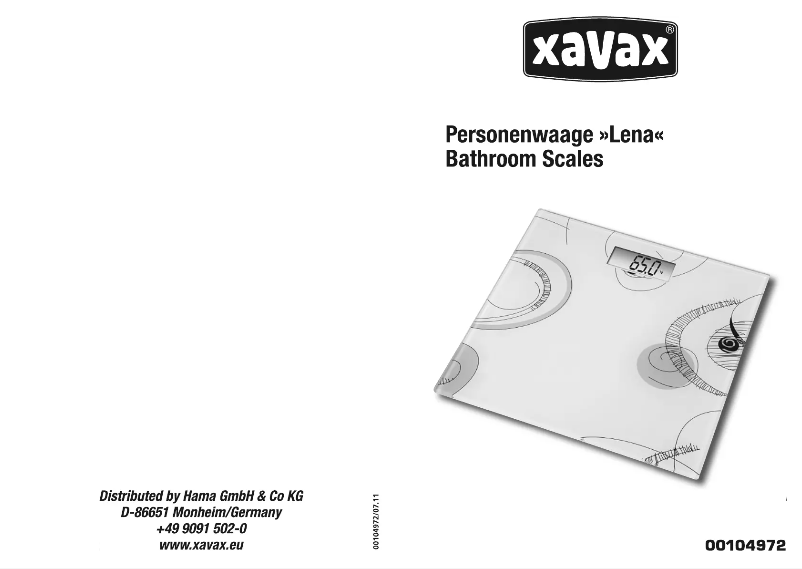 Page 1 de la notice Manuel utilisateur Xavax Lena