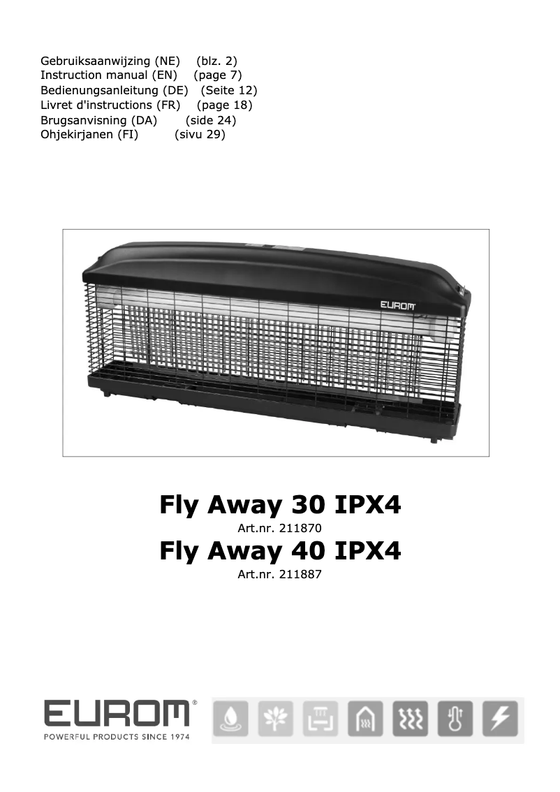 Page n°1 - Manuel utilisateur Eurom Fly Away 40 waterproof