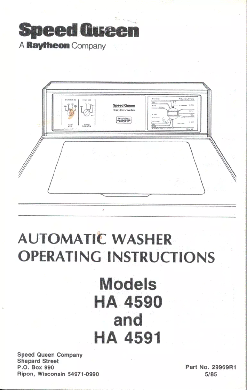 Página 1 del manual Manual de usuario Speed Queen HA4591