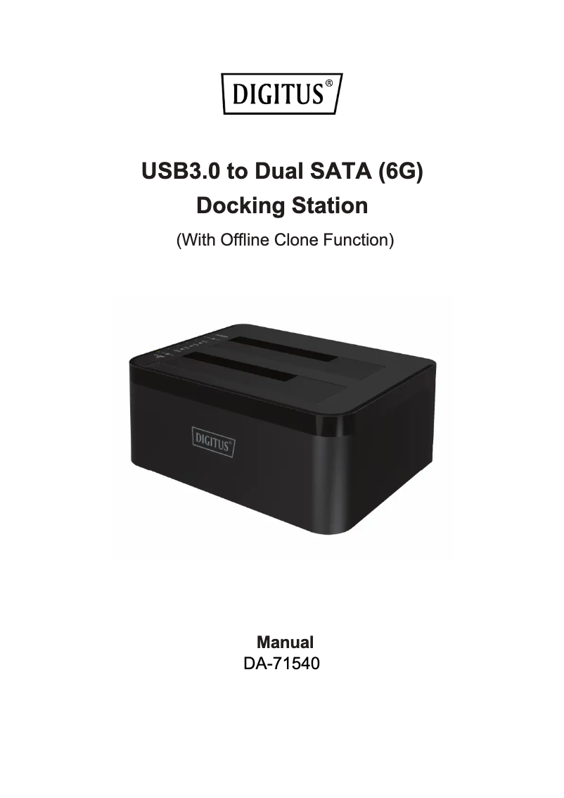 Page n°1 - Manuel utilisateur Digitus USB 3.0 to Dual SATA (6G) DA-71540