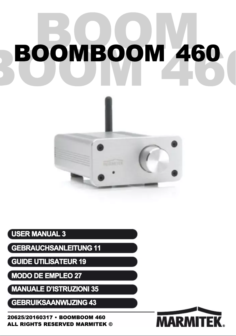 Image de la première page du manuel de l'appareil BoomBoom 460