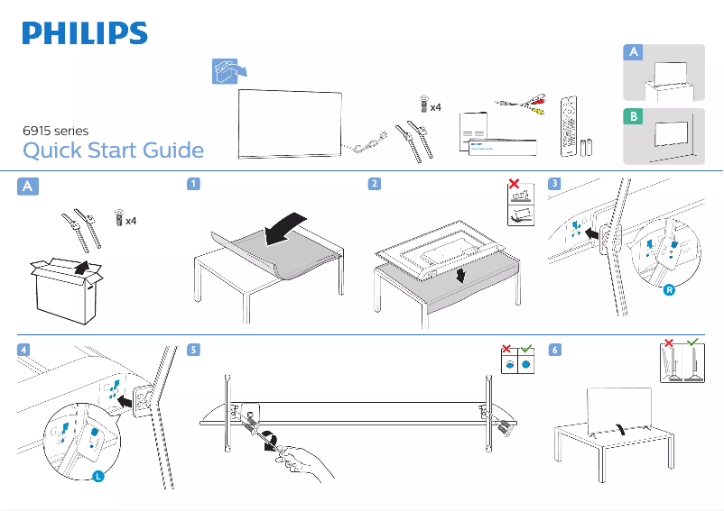 Page n°1 - Guide de démarrage rapide Philips 43PFD6915