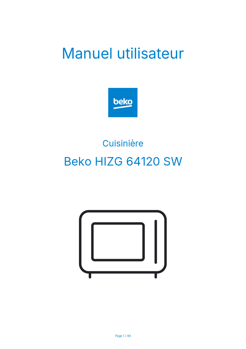 Image de la première page du manuel de l'appareil HIZG 64120 SW