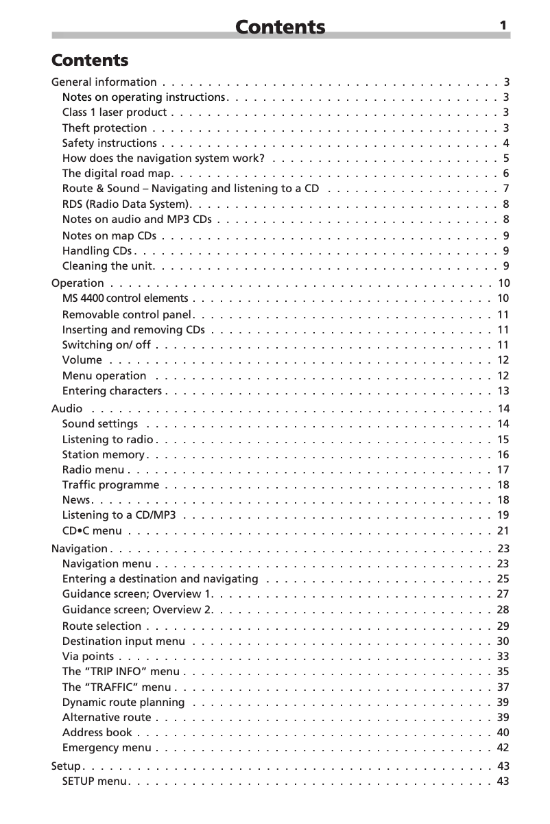 Página 1 del manual Manual de usuario VDO Dayton MS 4400
