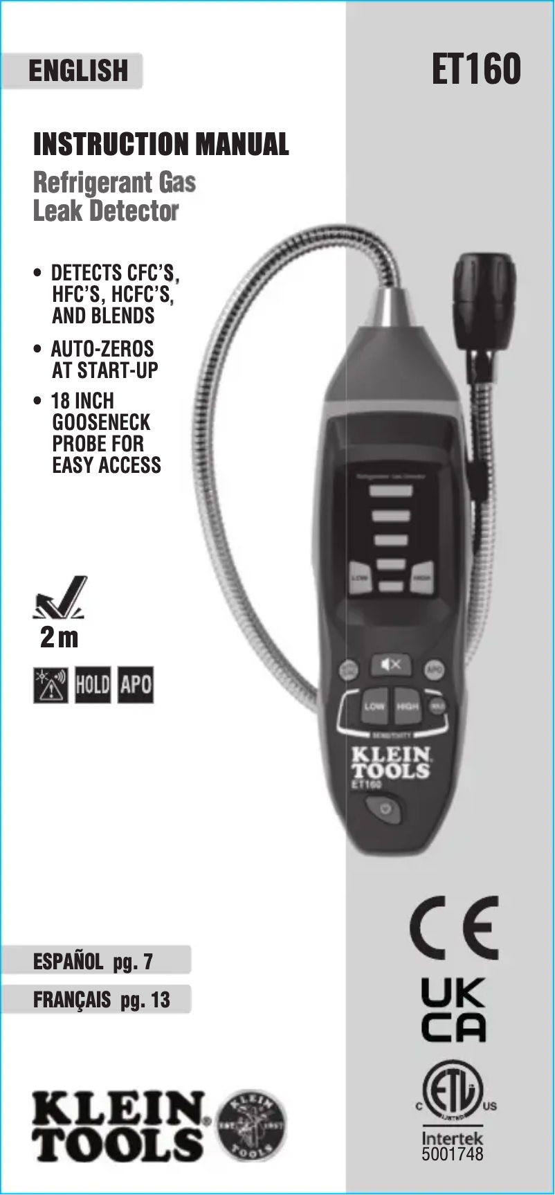 Page n°1 - Manuel utilisateur Klein Tools ET160