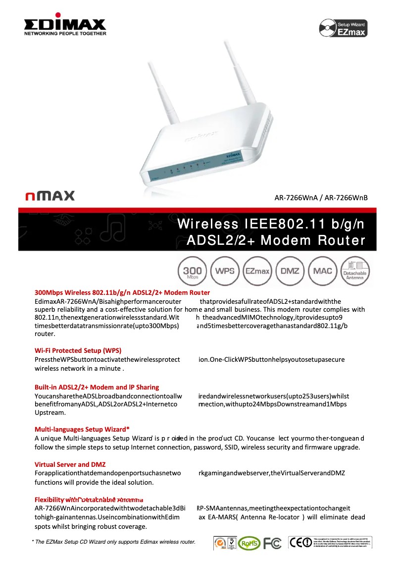 Image de la première page du manuel de l'appareil AR-7266WNA