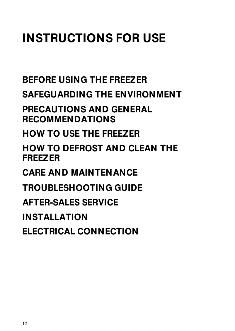 Page 1 de la notice Manuel utilisateur Bauknecht GKA 1412