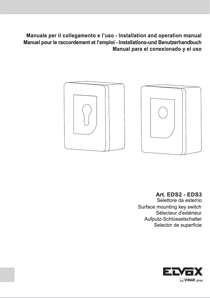 Page 1 de la notice Manuel utilisateur Vimar ELVOX EDS3