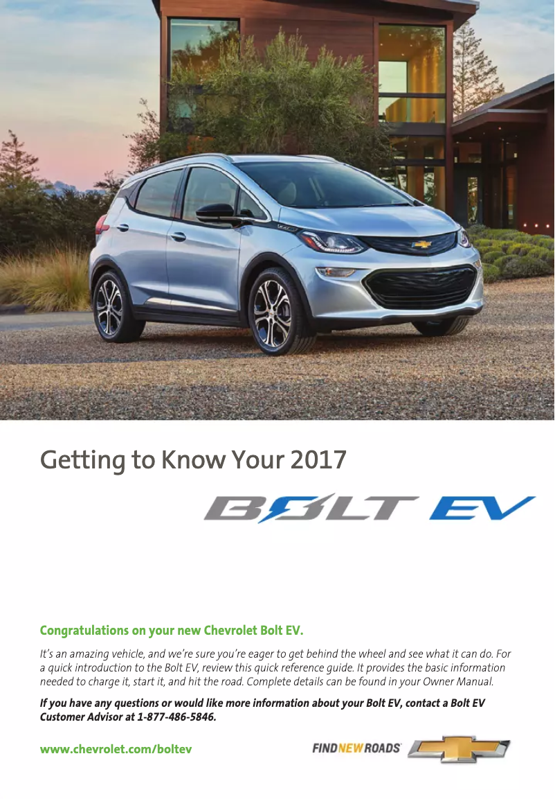 Page n°1 - Guide de démarrage rapide Chevrolet Bolt EV (2017)