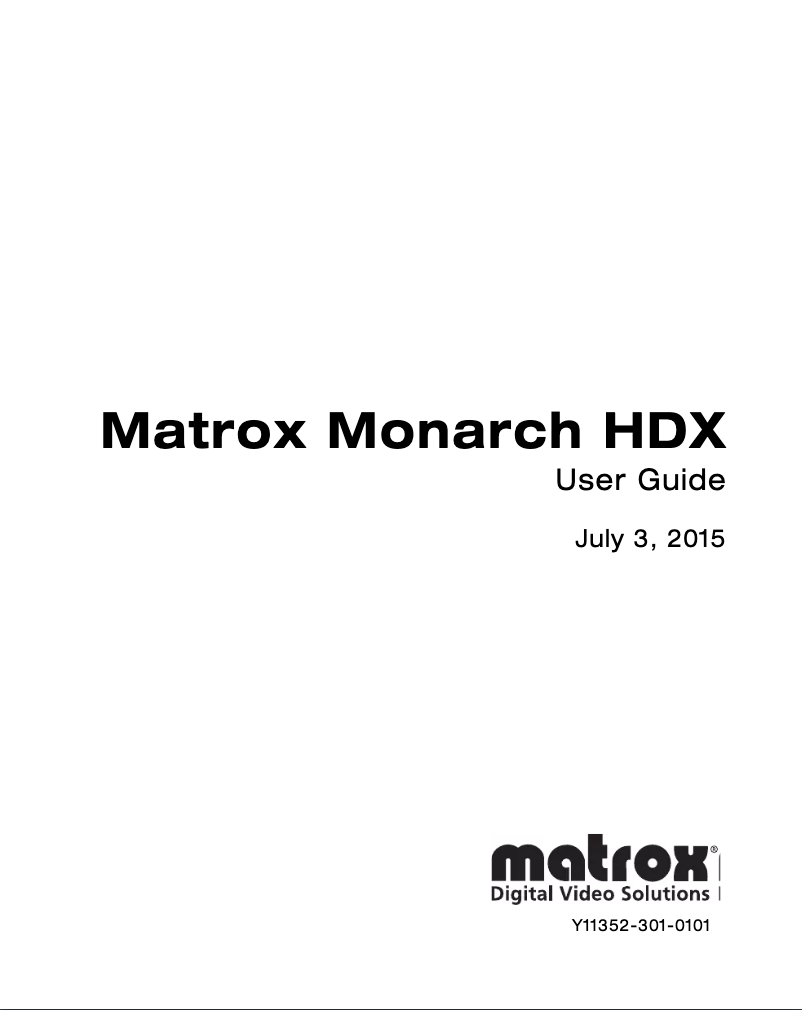 Page 1 de la notice Mode d'emploi Matrox Monarch HDX