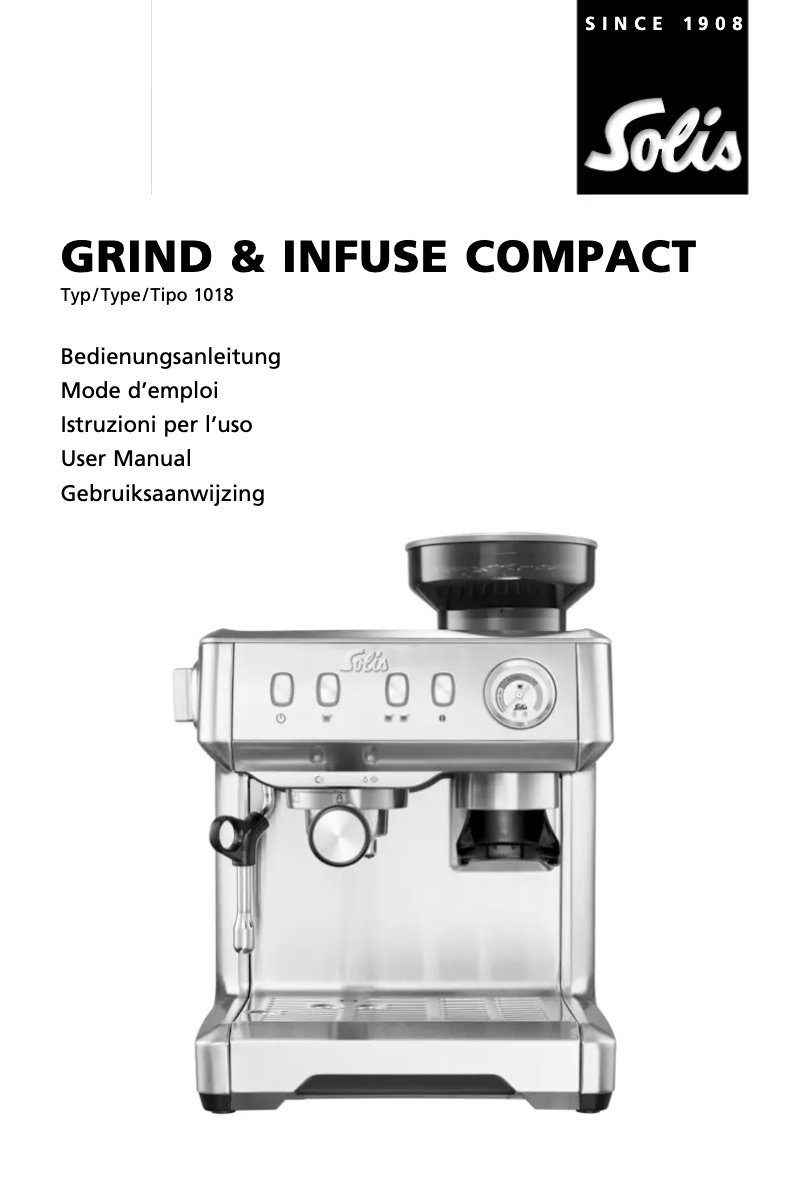 Image de la première page du manuel de l'appareil Grind & Infuse Compact 1018