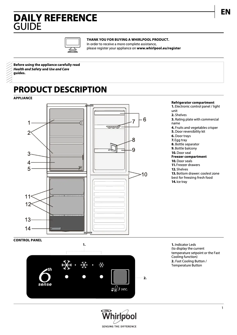 Image de la première page du manuel de l'appareil WKGE 1852 IX