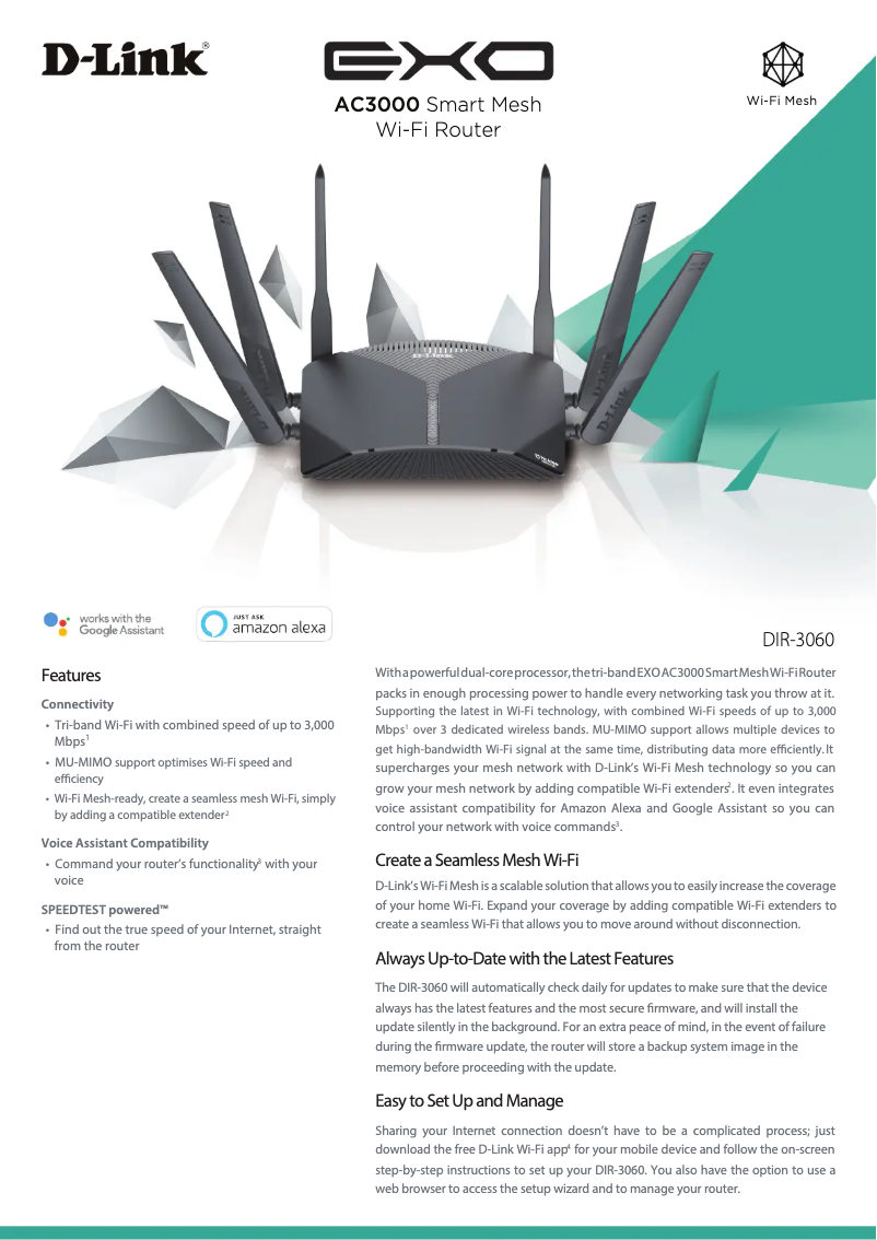 Page 1 de la notice Fiche technique D-Link DIR-3060