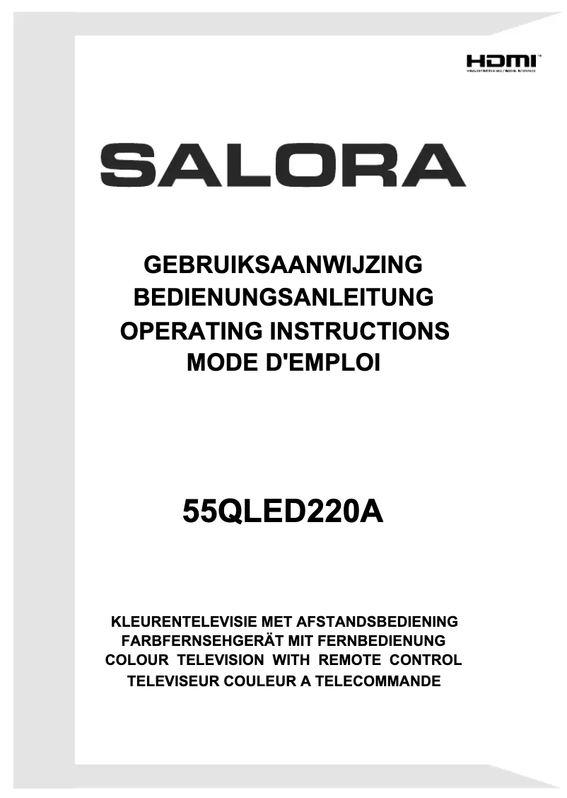 Page 1 de la notice Manuel utilisateur Salora 55QLED220A