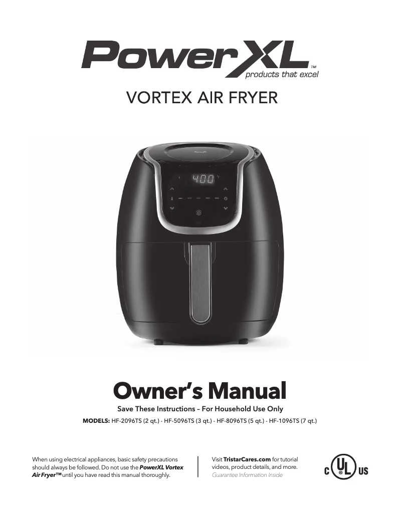 Page n°1 - Manuel utilisateur PowerXL Vortex Air Fryer HF-5096TS