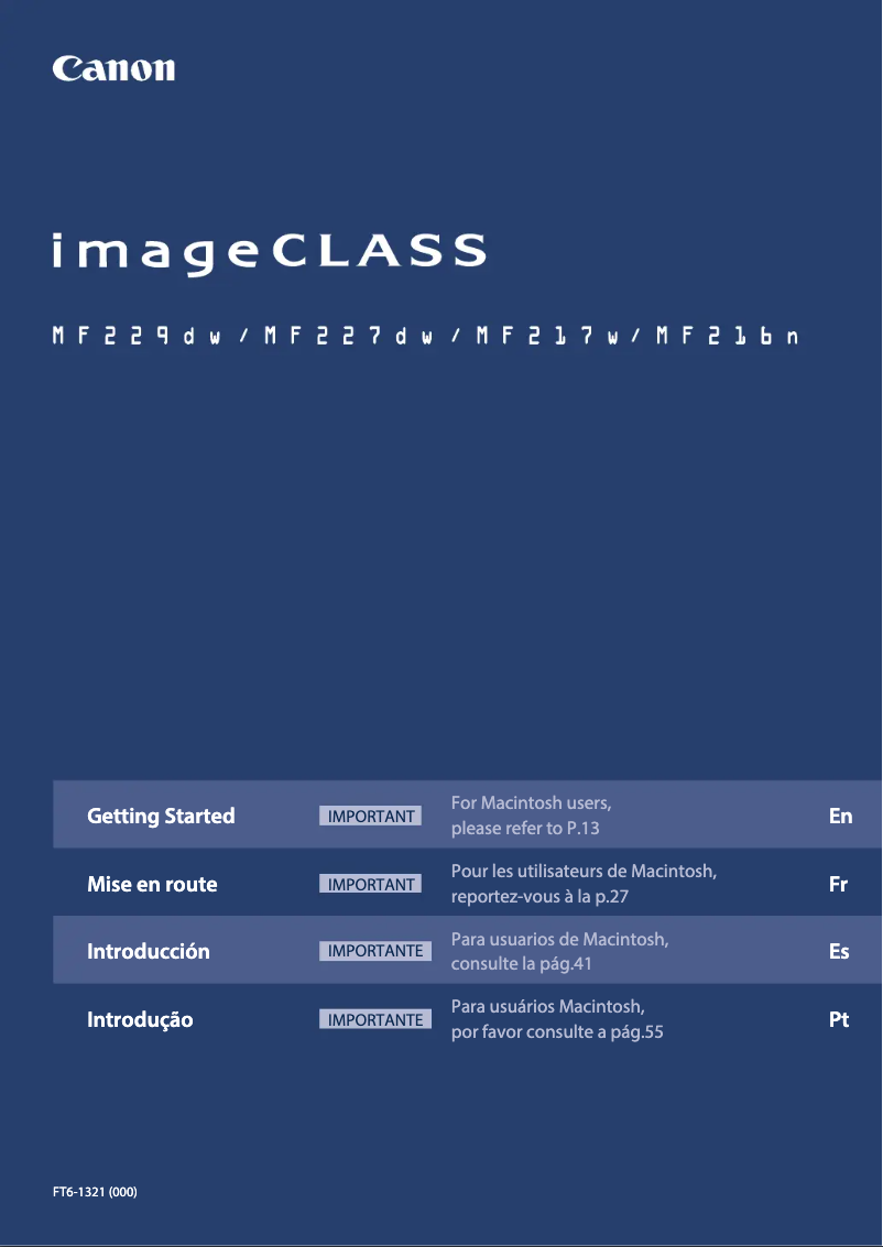 Page n°1 - Manuel utilisateur Canon imageCLASS MF217w