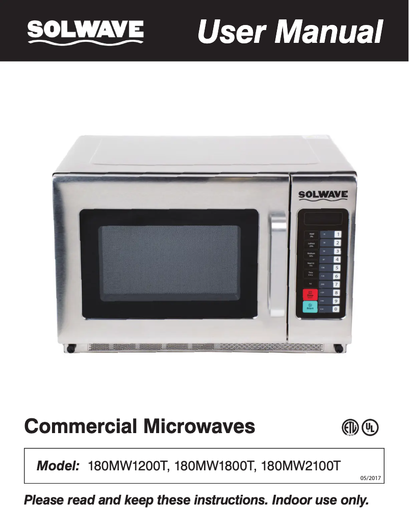 Page n°1 - Manuel utilisateur Solwave 180MW1200T